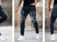 distressed slim-fit jeans